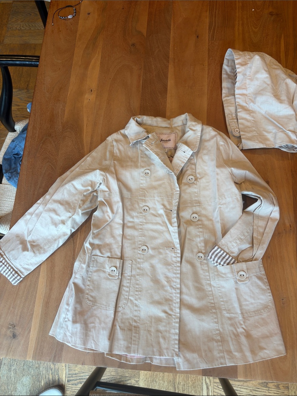 Jacadi Double-Breasted Trench Coat Raincoat